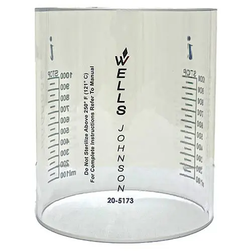A measuring cup is shown with the words wells johnson on it.