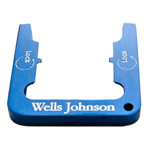 A blue wrench with the words wells johnson on it.