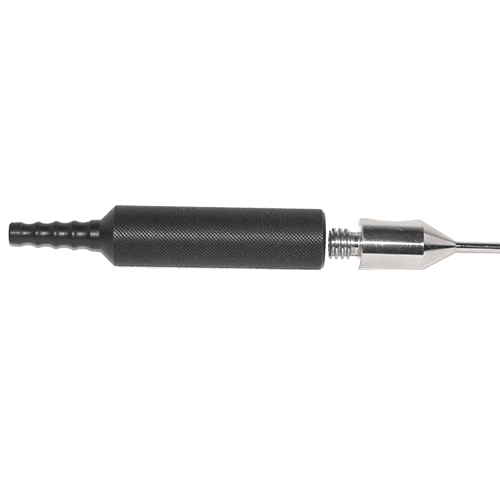 A black and silver screwdriver with a bit in it.