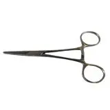 A pair of scissors with a metal handle.