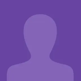 A purple picture of someone with their head turned to the side.