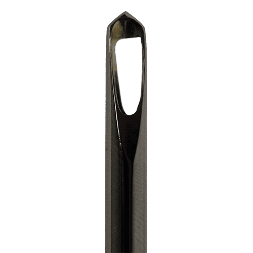 A black pole with a white handle
