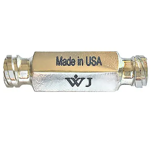 A gold and silver tube with the made in usa logo on it.